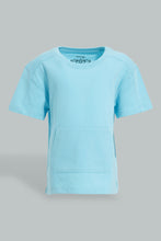 Load image into Gallery viewer, Redtag-Sky-Blue-Kangaroo-Pocket-Short-Sleeve-T-Shirt-Colour:Sky-Blue,-Filter:Infant-Boys-(3-to-24-Mths),-Infant-Boys-T-Shirts,-New-In,-New-In-INB,-Non-Sale,-S22B,-Section:Kidswear,-TBL-Infant-Boys-3 to 24 Months
