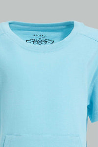 Redtag-Sky-Blue-Kangaroo-Pocket-Short-Sleeve-T-Shirt-Colour:Sky-Blue,-Filter:Infant-Boys-(3-to-24-Mths),-Infant-Boys-T-Shirts,-New-In,-New-In-INB,-Non-Sale,-S22B,-Section:Kidswear,-TBL-Infant-Boys-3 to 24 Months