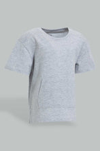 Load image into Gallery viewer, Redtag-Grey-Melange-Kangaroo-Pocket-Short-Sleeve-T-Shirt-Colour:Grey,-Filter:Infant-Boys-(3-to-24-Mths),-Infant-Boys-T-Shirts,-New-In,-New-In-INB,-Non-Sale,-S22B,-Section:Kidswear,-TBL-Infant-Boys-3 to 24 Months
