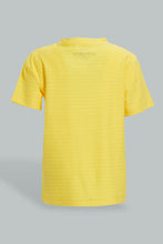 Load image into Gallery viewer, Redtag-Yellow-Jacquard-Short-Sleeve-T-Shirt-Colour:Yellow,-Filter:Infant-Boys-(3-to-24-Mths),-Infant-Boys-T-Shirts,-New-In,-New-In-INB,-Non-Sale,-S22B,-Section:Kidswear,-TBL-Infant-Boys-3 to 24 Months
