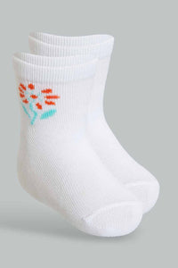 Redtag-Multi-Colour-Printed-4Pcs-Socks-Ankle-Socks-Infant-Girls-3 to 24 Months