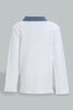 Redtag-White-Chambrey-Color-Long-Sleeve-Polo-Shirts-Polo-Shirts-Infant-Boys-3 to 24 Months