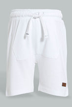 تنزيل الصورة على معرض الصور، Redtag-White-Pique-Shorts-Active-Shorts-Infant-Boys-3 to 24 Months
