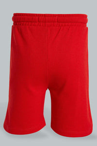 Redtag-Red-Pique-Shorts-Active-Shorts-Infant-Boys-3 to 24 Months