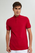 Load image into Gallery viewer, Redtag-Red-Standup-Collar-Polo-Shirt-Polo-Shirts-Men&#39;s-
