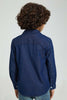 Redtag-Dark-Wash-Denim-Shirt-And-T-Shirt-Set-Casual-Shirts-Boys-2 to 8 Years