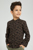 Redtag-Dark-Grey-Dino-Print-Mandarin-Collar-Long-Sleeve-Shirt-Boys-Shirts,-Colour:Dark-Grey,-Filter:Boys-(2-to-8-Yrs),-New-In,-New-In-BOY,-Non-Sale,-S22B,-Section:Kidswear-Boys-2 to 8 Years