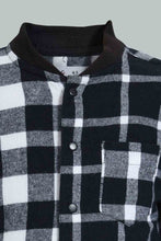 تنزيل الصورة على معرض الصور، Redtag-Black-Flannel-Check-Shirt-And-T-Shirt-Set-Casual-Shirts-Boys-2 to 8 Years

