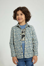 تنزيل الصورة على معرض الصور، Redtag-Blue-Printed-Shirt-And-T-Shirt-Set-Casual-Shirts-Boys-2 to 8 Years
