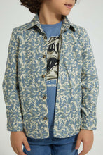 تنزيل الصورة على معرض الصور، Redtag-Blue-Printed-Shirt-And-T-Shirt-Set-Casual-Shirts-Boys-2 to 8 Years
