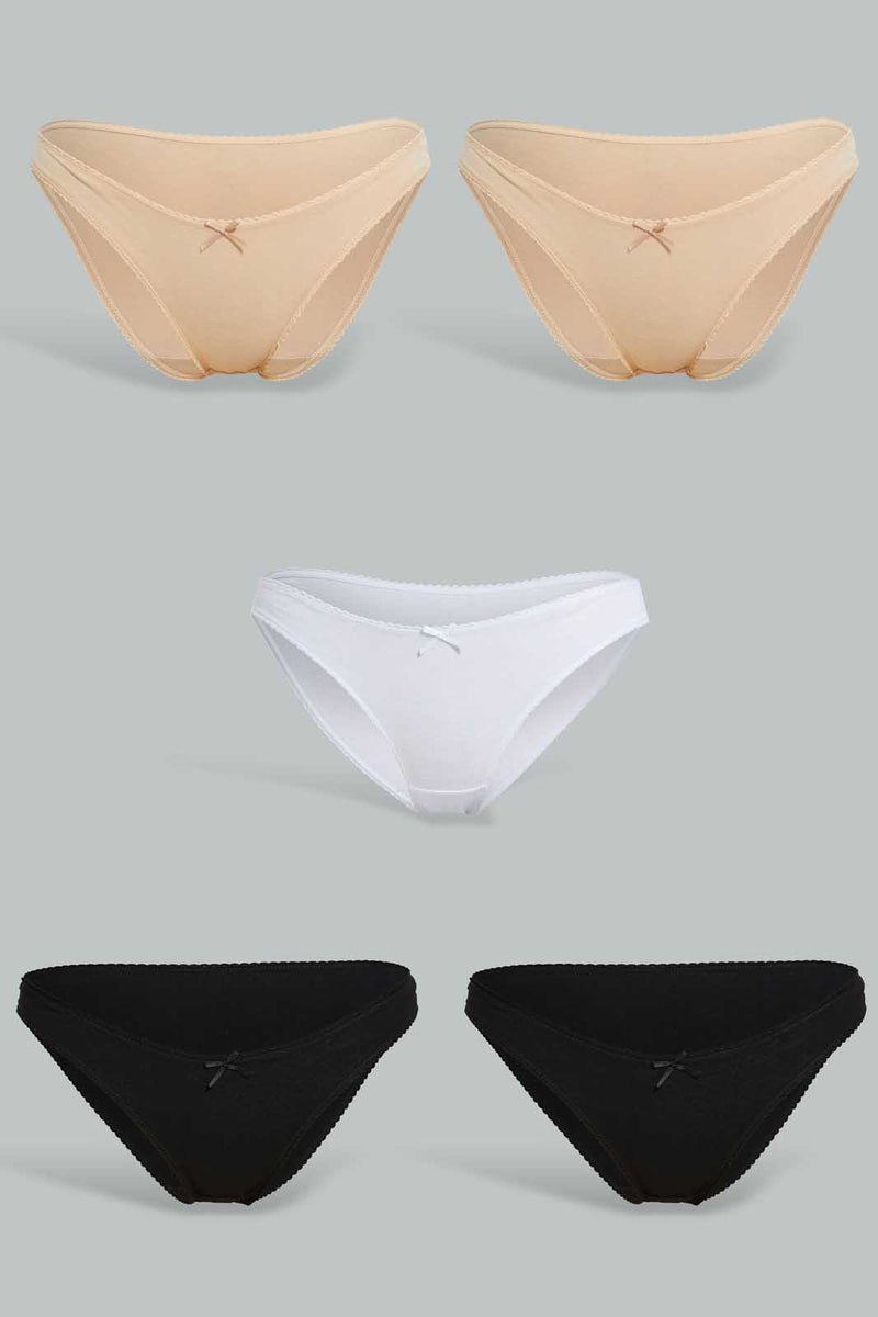 Redtag-Assorted-Print/Plain-Bikini-Brief-(5-Pack)-Briefs-Bikini-Women's-