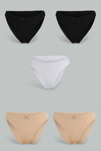 Load image into Gallery viewer, Redtag-Assorted-Print/Plain-Hi-Leg-Brief-(5-Pack)-Briefs-Hi-Leg-Women&#39;s-
