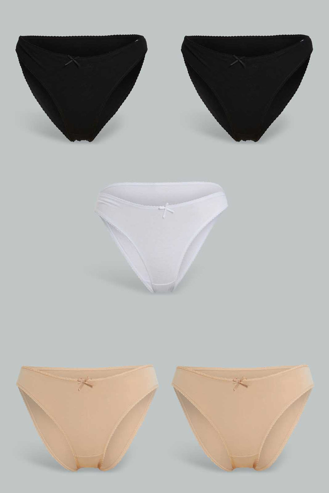 Redtag-Assorted-Print/Plain-Hi-Leg-Brief-(5-Pack)-Briefs-Hi-Leg-Women's-