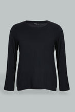 تنزيل الصورة على معرض الصور، Redtag-Black-Long-Sleeve-Graphic-T-Shirt-Graphic-Prints-Women&#39;s-
