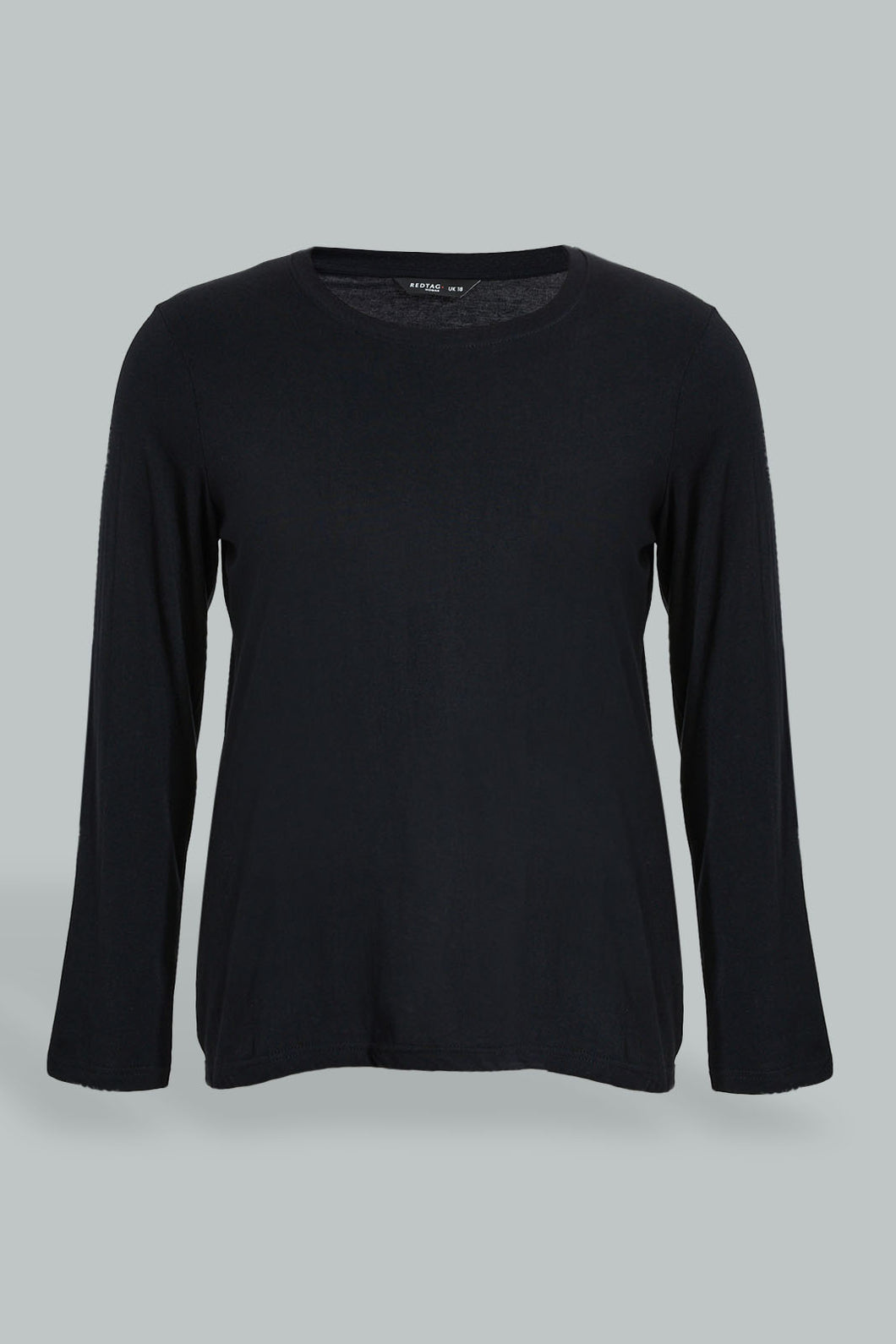 Redtag-Black-Long-Sleeve-Graphic-T-Shirt-Graphic-Prints-Women's-