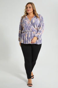 Redtag-Floral-Print-Wrap-Plisse-Top-Colour:Assorted,-Filter:Plus-Size,-LDP-Tops,-New-In,-New-In-LDP,-Non-Sale,-S22A,-Section:Women-Women's-