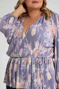 Redtag-Floral-Print-Wrap-Plisse-Top-Colour:Assorted,-Filter:Plus-Size,-LDP-Tops,-New-In,-New-In-LDP,-Non-Sale,-S22A,-Section:Women-Women's-