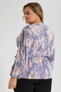 Redtag-Floral-Print-Wrap-Plisse-Top-Colour:Assorted,-Filter:Plus-Size,-LDP-Tops,-New-In,-New-In-LDP,-Non-Sale,-S22A,-Section:Women-Women's-