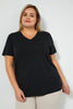 Redtag-Black-Short-Sleeve-V-NeckT-Shirt-Colour:Black,-Filter:Plus-Size,-LDP-T-Shirts,-New-In,-New-In-LDP,-Non-Sale,-S22A,-Section:Women-Women's-