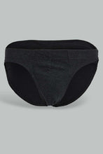 Load image into Gallery viewer, Redtag-Black-/-Charcoal-/-White-3-Pack-Breif-Briefs-Men&#39;s-
