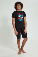 تنزيل الصورة على معرض الصور، Redtag-Black-Life-Is-A-Game-Night-Suit-Pyjama-Sets-Senior-Boys-9 to 14 Years

