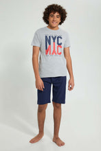 Load image into Gallery viewer, Redtag-Grey-Nyc-Night-Suit-Pyjama-Sets-Senior-Boys-9 to 14 Years
