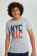 Load image into Gallery viewer, Redtag-Grey-Nyc-Night-Suit-Pyjama-Sets-Senior-Boys-9 to 14 Years
