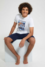 Load image into Gallery viewer, Redtag-White-Basketball-Night-Suit-Pyjama-Sets-Senior-Boys-9 to 14 Years
