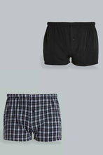 تنزيل الصورة على معرض الصور، Redtag-Navy-2-Pack-Woven-Boxer-365,-Colour:Navy,-Filter:Men&#39;s-Clothing,-Men-Boxers,-New-In,-New-In-Men,-Non-Sale,-Section:Men-Men&#39;s-
