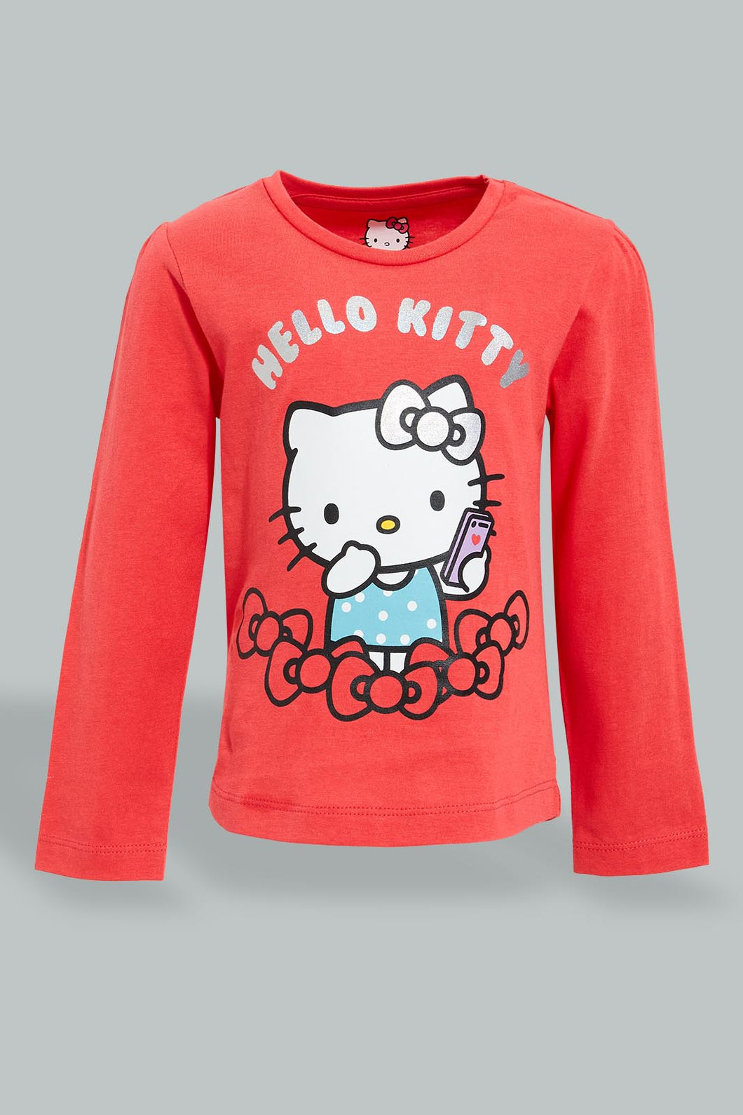 Redtag-Red-Hello-Kitty-Print-T-Shirt-Character-Infant-Girls-3 to 24 Months