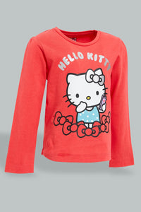 Redtag-Red-Hello-Kitty-Print-T-Shirt-Character-Infant-Girls-3 to 24 Months