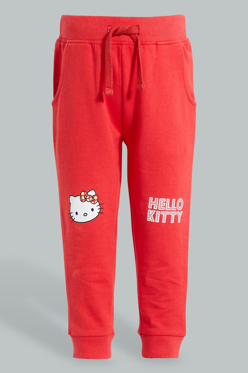 Redtag-Red-Hello-Kitty-Trackpant-Joggers-Infant-Girls-3 to 24 Months