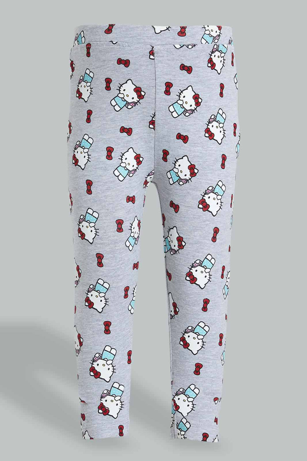 Redtag-Grey-Hello-Kitty-Printed-Legging-Leggings-Infant-Girls-3 to 24 Months