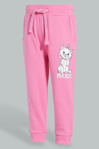 Redtag-Pink-Marie-The-Cat-Trackpant-Joggers-Infant-Girls-3 to 24 Months