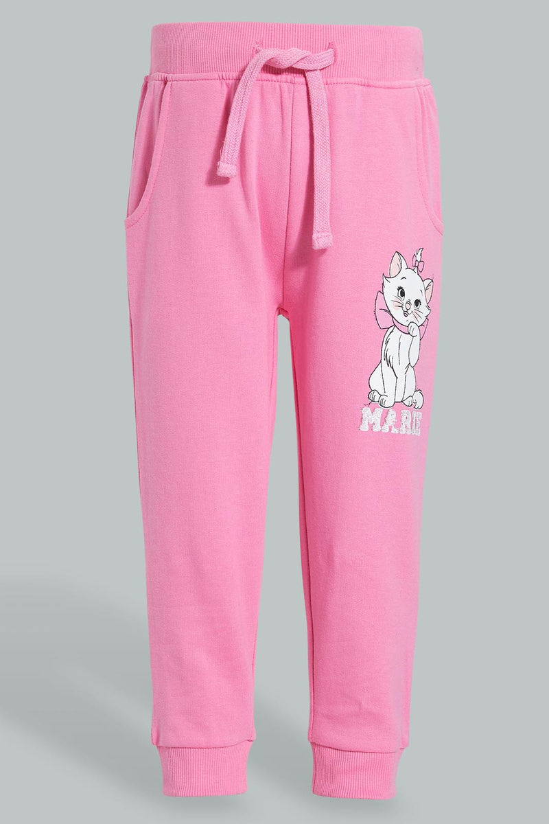 Redtag-Pink-Marie-The-Cat-Trackpant-Joggers-Infant-Girls-3 to 24 Months