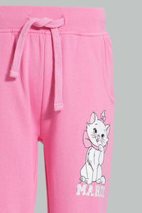 Redtag-Pink-Marie-The-Cat-Trackpant-Joggers-Infant-Girls-3 to 24 Months