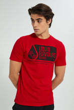 تنزيل الصورة على معرض الصور، Redtag-Red-Liquid-Flavour-T-Shirt-Graphic-Prints-Men&#39;s-
