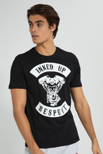 تنزيل الصورة على معرض الصور، Redtag-Black-Inked-Up-T-Shirt-Graphic-Prints-Men&#39;s-
