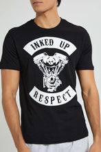 تنزيل الصورة على معرض الصور، Redtag-Black-Inked-Up-T-Shirt-Graphic-Prints-Men&#39;s-
