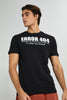 Redtag-Black-Error-T-Shirt-Graphic-Prints-Men's-