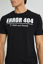 تنزيل الصورة على معرض الصور، Redtag-Black-Error-T-Shirt-Graphic-Prints-Men&#39;s-
