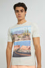 Redtag-Ecru-Graphic-T-Shirt-Graphic-Prints-Men's-