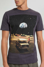 تنزيل الصورة على معرض الصور، Redtag-Grey-Graphic-T-Shirt-Graphic-Prints-Men&#39;s-
