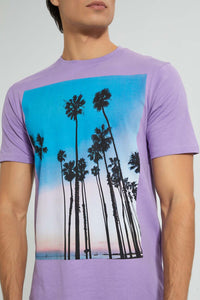 Redtag-Purple-Graphic-T-Shirt-Graphic-Prints-Men's-