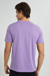 Redtag-Purple-Graphic-T-Shirt-Graphic-Prints-Men's-