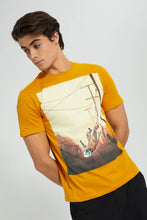 تنزيل الصورة على معرض الصور، Redtag-Mustard-Graphic-T-Shirt-Graphic-Prints-Men&#39;s-
