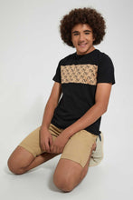 Load image into Gallery viewer, Redtag-Black-Ny-Print-T-Shirt-All-Over-Prints-Senior-Boys-9 to 14 Years
