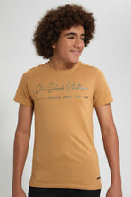 Load image into Gallery viewer, Redtag-Brown-Cities-T-Shirt-All-Over-Prints-Senior-Boys-9 to 14 Years
