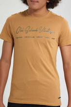 Load image into Gallery viewer, Redtag-Brown-Cities-T-Shirt-All-Over-Prints-Senior-Boys-9 to 14 Years
