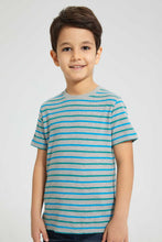 Load image into Gallery viewer, Redtag-White-And-Blue-2-Pack-Assorted-Print-T-Shirt-All-Over-Prints-Boys-2 to 8 Years
